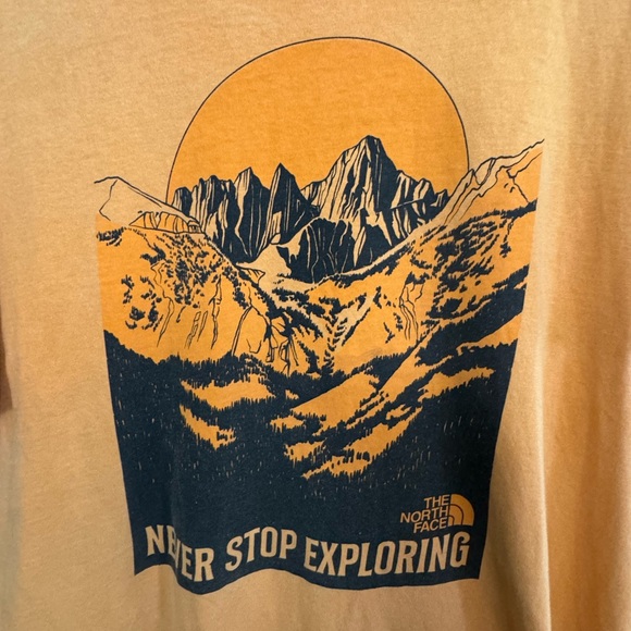 The North Face Men's Mustard Yellow Never Stop Exploring Graphic T-Shirt - Picture 5 of 5